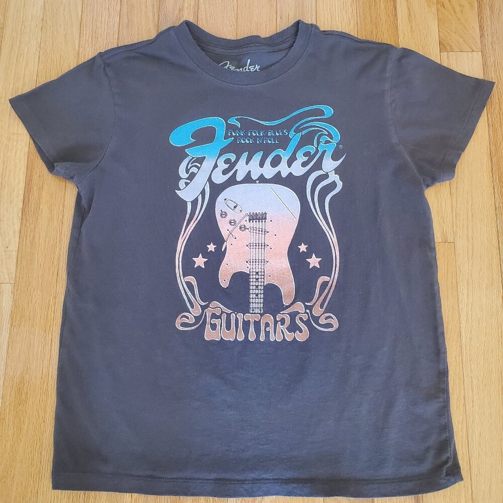 Graphic T-Shirt gray Fender Guitars official merch size small band concert tee